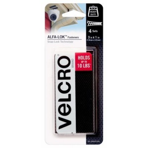 Velcro Brand 4CT BLK Alfa Fasteners VEL-30643-USA